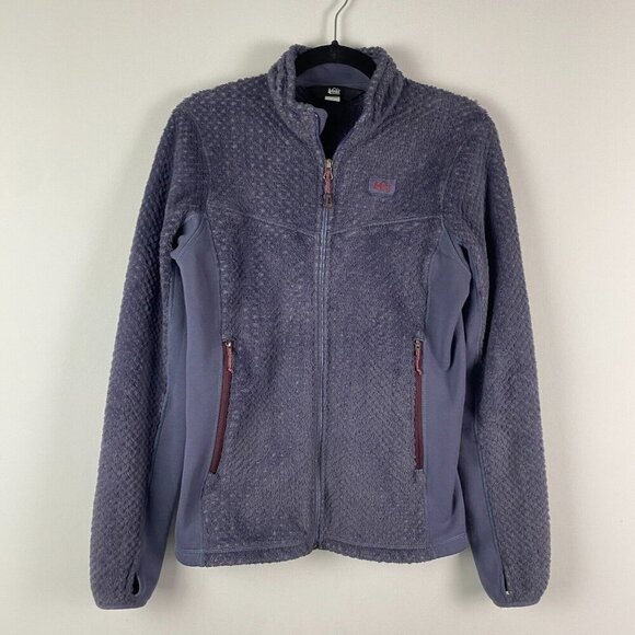 REI Co-Op Jacket Womens M Purple Flowcore Fleece Zip Polartec Hybrid Stretch - Picture 1 of 12